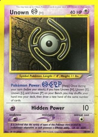 Unown [H] (28)/105 Rare Unlimited