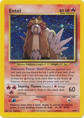 Entei (6) (6)/64 Holo Rare Unlimited Holofoil