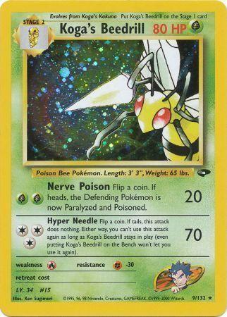 Koga's Beedrill (9)/132 Holo Rare Unlimited Holofoil