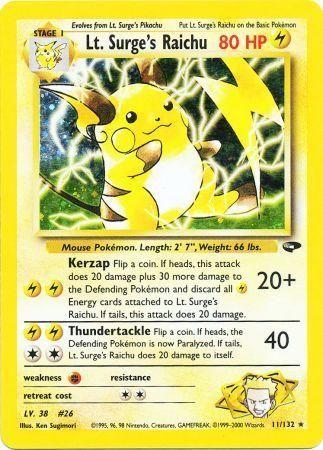 Lt. Surge's Raichu (11)/132 Holo Rare Unlimited Holofoil