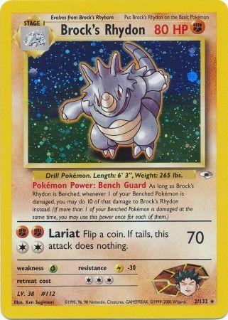 Brock's Rhydon (2)/132 Holo Rare Unlimited Holofoil
