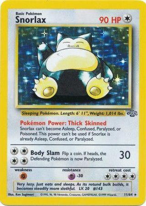 Moderately Played Snorlax #11 Jungle Unlimited Holo (Cabinet-MP)
