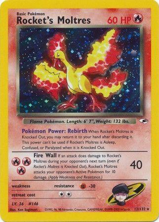 Rocket's Moltres (12)/132 Holo Rare Unlimited Holofoil