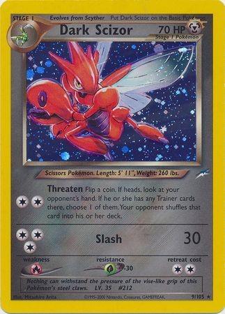 Dark Scizor (9)/105 Holo Rare Unlimited Holofoil