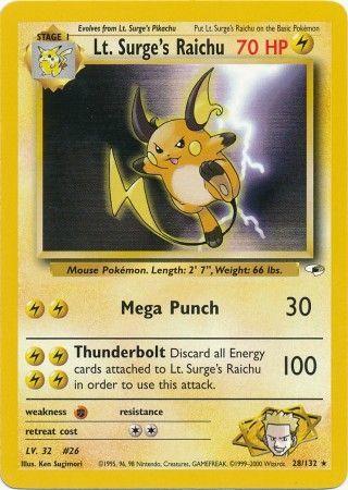 Lt. Surge's Raichu (28)/132 Rare Unlimited