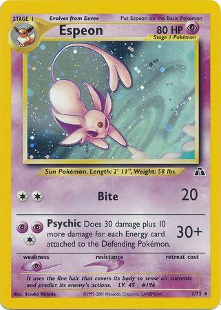 Espeon (1) (1)/75 Holo Rare Unlimited Holofoil