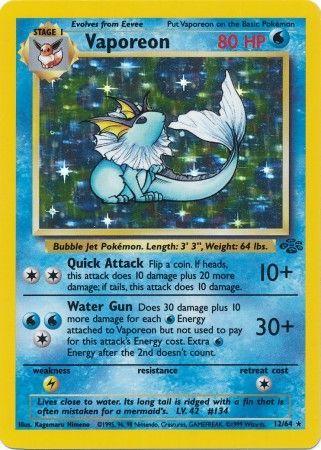 Vaporeon (12) (12)/64 Holo Rare Unlimited Holofoil