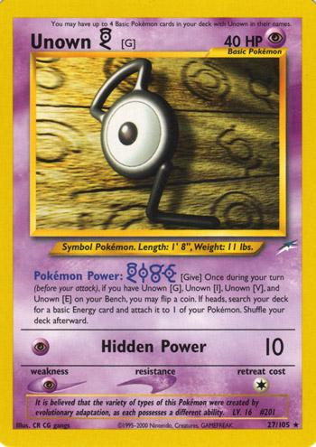 Unown [G] (27)/105 Rare Unlimited