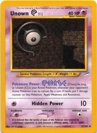 Unown [C] (57)/105 Uncommon Unlimited
