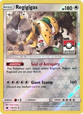 Regigigas - 84/111 (League Challenge) [1st Place] (84) Promo Reverse Holofoil