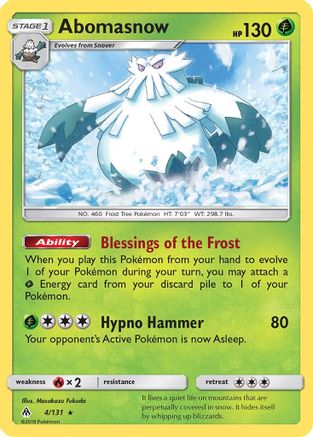 Abomasnow (4)/131 Rare Reverse Holofoil