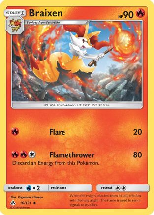 Braixen (16)/131 Uncommon Reverse Holofoil