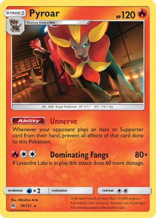 Pyroar (19)/131 Holo Rare Holofoil
