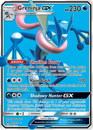 Greninja GX (Full Art) (120)/131 Ultra Rare Holofoil (Cabinet-NM)