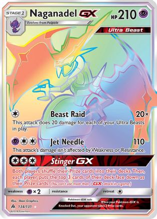 Naganadel GX (Secret) (134)/131 Secret Rare Holofoil