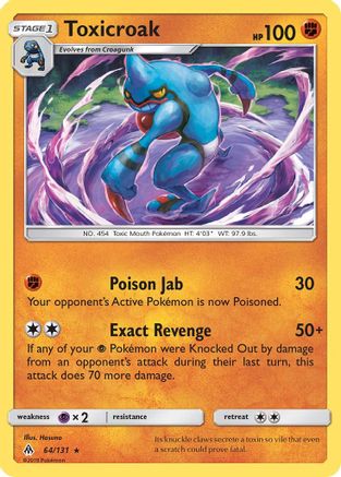 Toxicroak (64)/131 Rare Reverse Holofoil