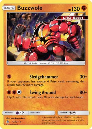 Buzzwole (77)/131 Rare Reverse Holofoil
