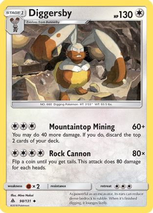 Diggersby (98)/131 Uncommon Reverse Holofoil