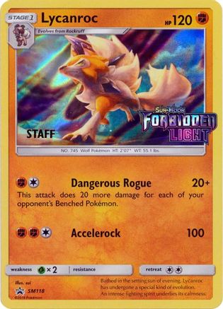 Lycanroc - SM118 (Prerelease) [Staff] (SM118) Promo Holofoil