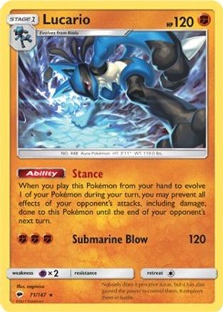 Lucario (SM - Burning Shadows) (71) Rare