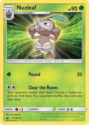 Nuzleaf (13)/168 Uncommon Reverse Holofoil