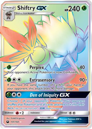 Shiftry GX (Secret) (169)/168 Secret Rare Holofoil