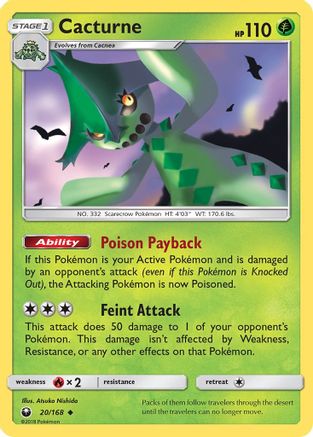 Cacturne (20)/168 Uncommon Reverse Holofoil