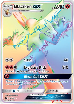 Blaziken GX (Secret) (170)/168 Secret Rare Holofoil