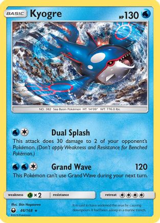 Kyogre (46)/168 Holo Rare Reverse Holofoil