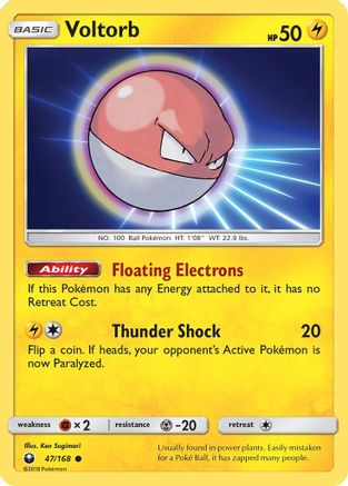 Voltorb (47)/168 Common Reverse Holofoil