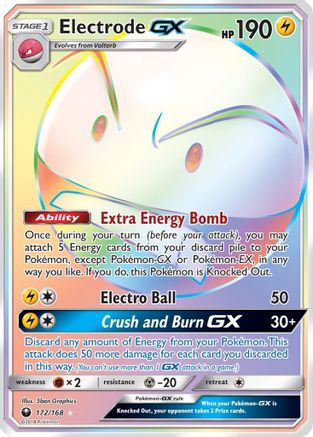 Electrode GX (Secret) (172)/168 Secret Rare Holofoil