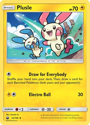 Plusle (53)/168 Uncommon Reverse Holofoil