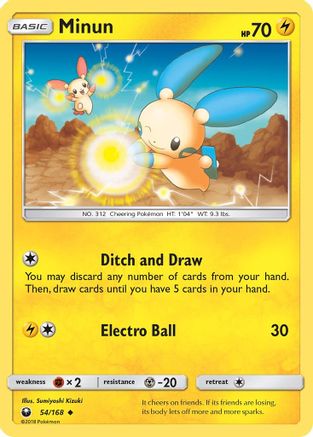 Minun (54)/168 Uncommon Reverse Holofoil