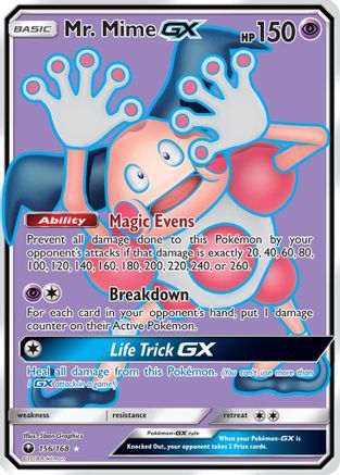 Mr. Mime GX (Full Art) (156)/168 Ultra Rare Holofoil
