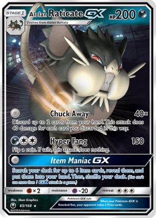 Alolan Raticate GX (85)/168 Ultra Rare Holofoil