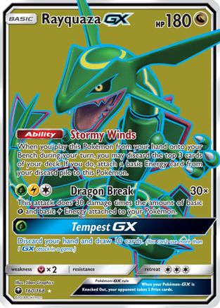 Rayquaza GX (Full Art) (160)/168 Ultra Rare Holofoil (Cabinet-NM)