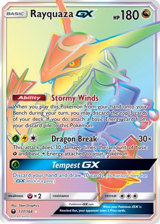 Rayquaza GX (Secret) (177)/168 Secret Rare Holofoil