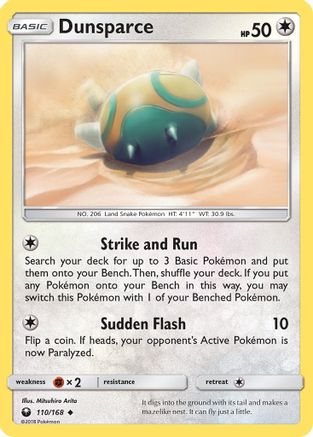 Dunsparce (110)/168 Uncommon Reverse Holofoil
