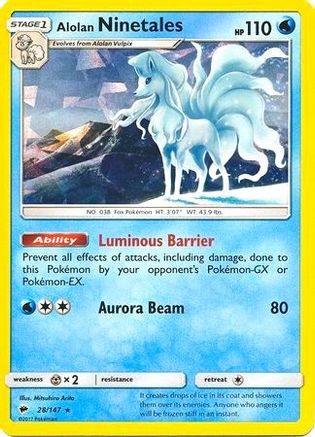 Alolan Ninetales - 28/147 (Cracked Ice Holo) (28) Holo Rare Holofoil