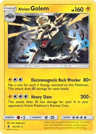 Alolan Golem - 42/145 (Cosmos Holo) (42) Promo Holofoil
