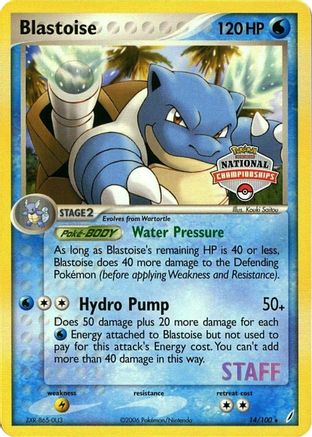 Blastoise - 14/100 (National Championships) [Staff] (14) Promo