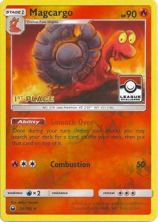Magcargo - 24/168 (League Challenge) [1st Place] (24) Promo Reverse Holofoil
