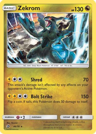 Zekrom (46)/70 Holo Rare Reverse Holofoil