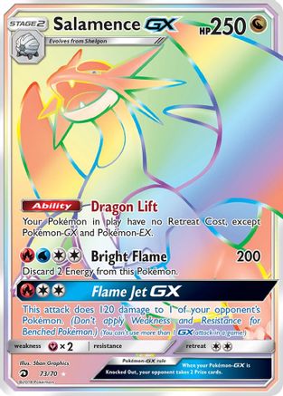 Salamence GX (Secret) (73)/70 Secret Rare Holofoil