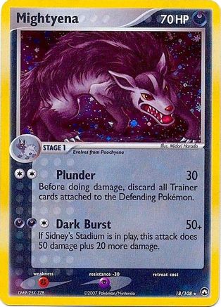 Mightyena - 18/108 (Cosmos Holo) (18) Holo Rare Holofoil