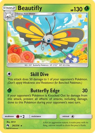 Beautifly (26)/214 Rare Reverse Holofoil