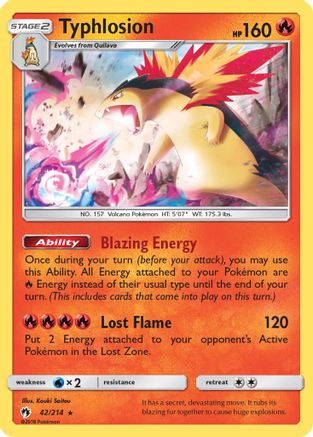 Typhlosion (42)/214 Holo Rare Reverse Holofoil