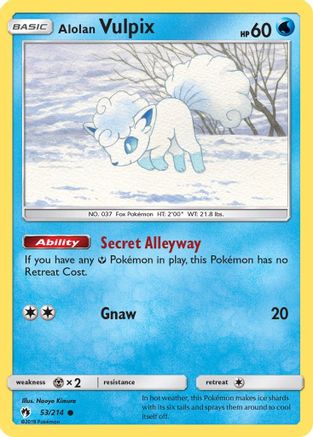 Alolan Vulpix (53)/214 Common Reverse Holofoil
