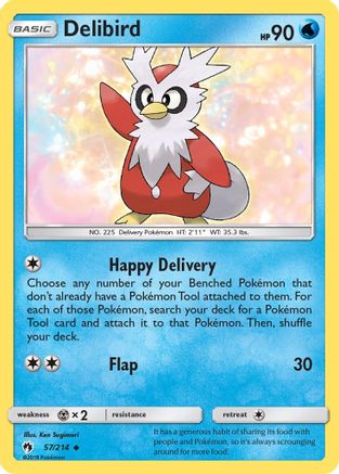 Delibird (57)/214 Uncommon Reverse Holofoil