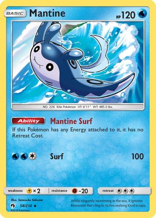 Mantine (58)/214 Uncommon Reverse Holofoil